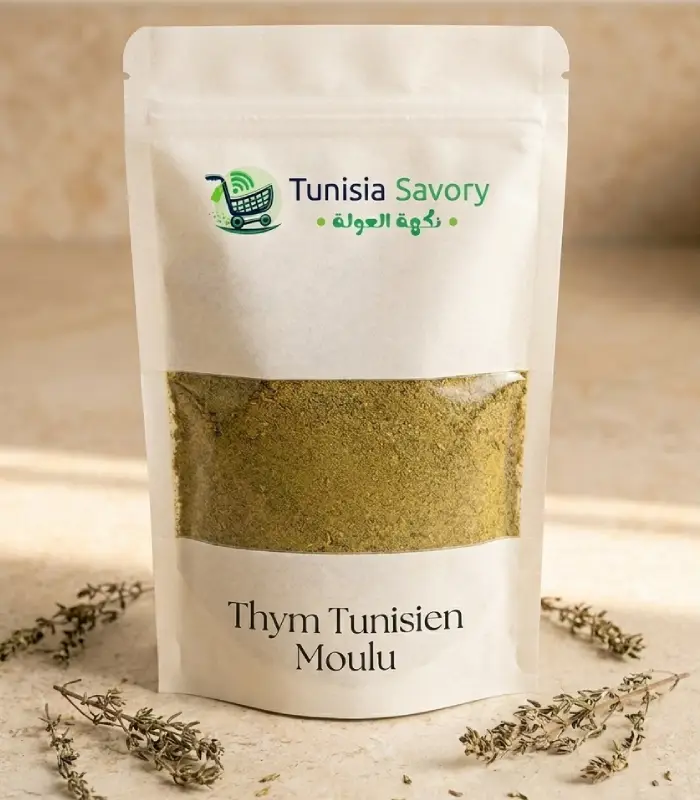 thym en poudre bio naturel herbe aromatique tunisienne