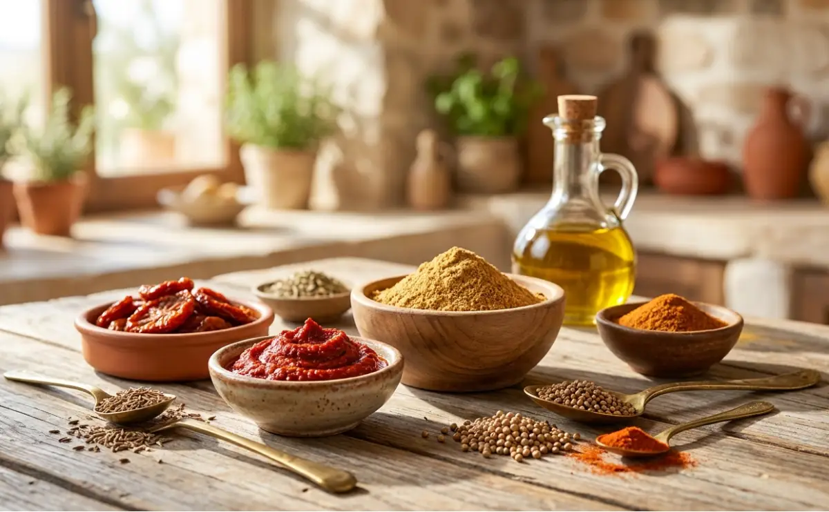 pâtes aux tomates séchées et harissa