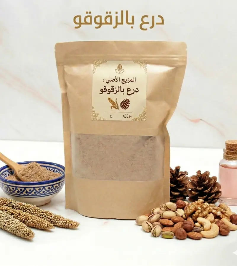 Drôo au zgougou dessert traditionnel tunisien sorgho