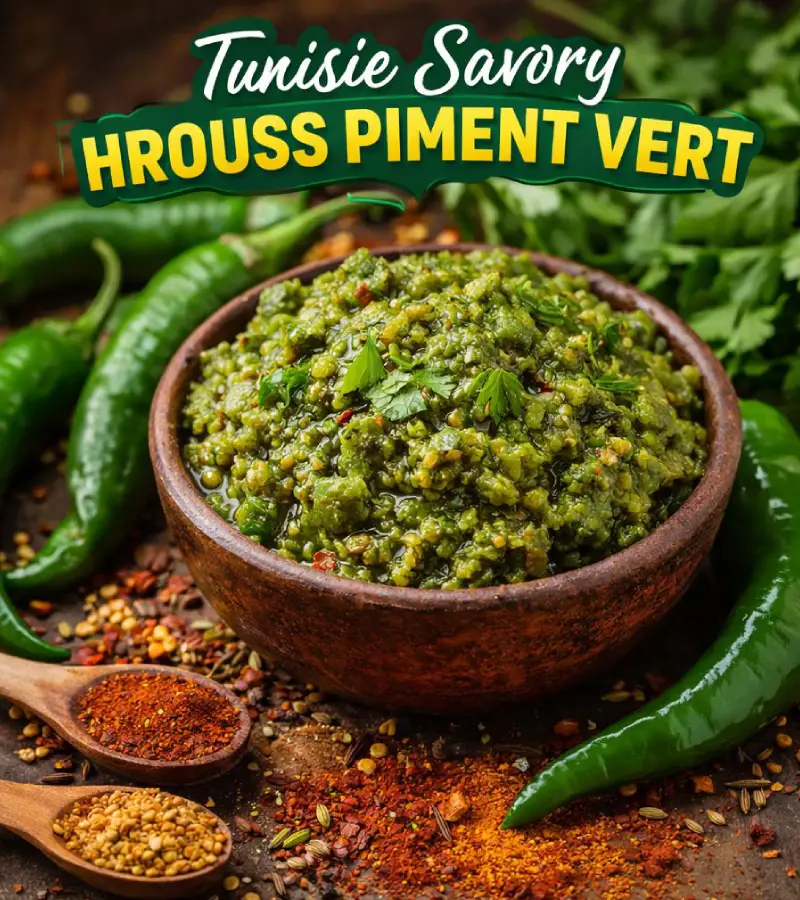 Harouss vert pâte épicée tunisienne piment vert ail