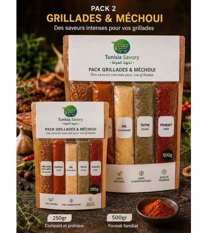 Mélange épices grillades méchoui paprika ail thym piment